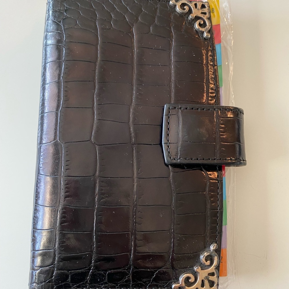Brighton leather crocodile address book with unused refill